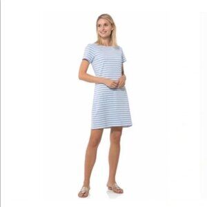 Sail To Sable‎ Shift Dress Blue Striped Shirt Dress Nautical Women's Size M
